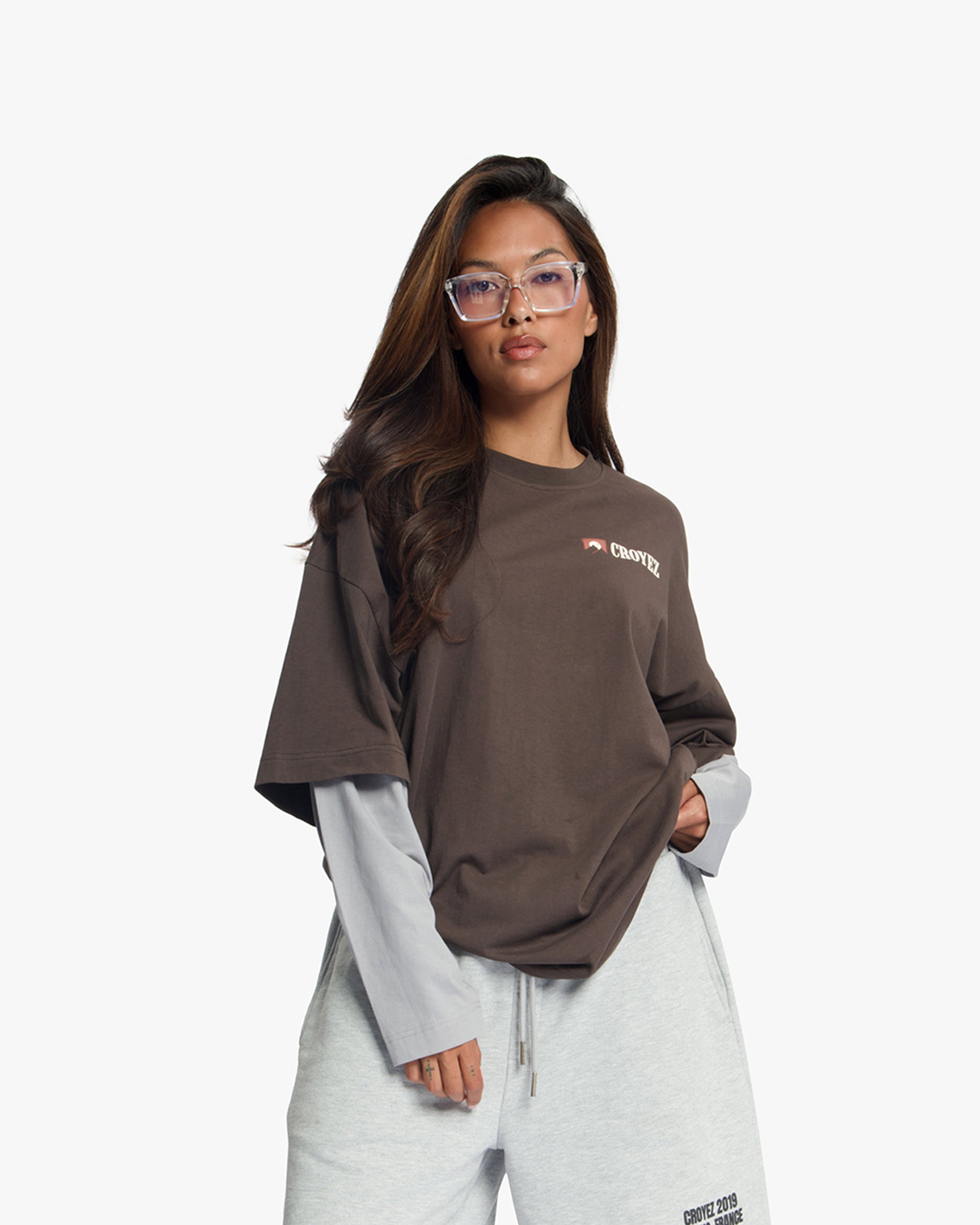 Croyez Montagne Double Sleeve Shirt | Brown