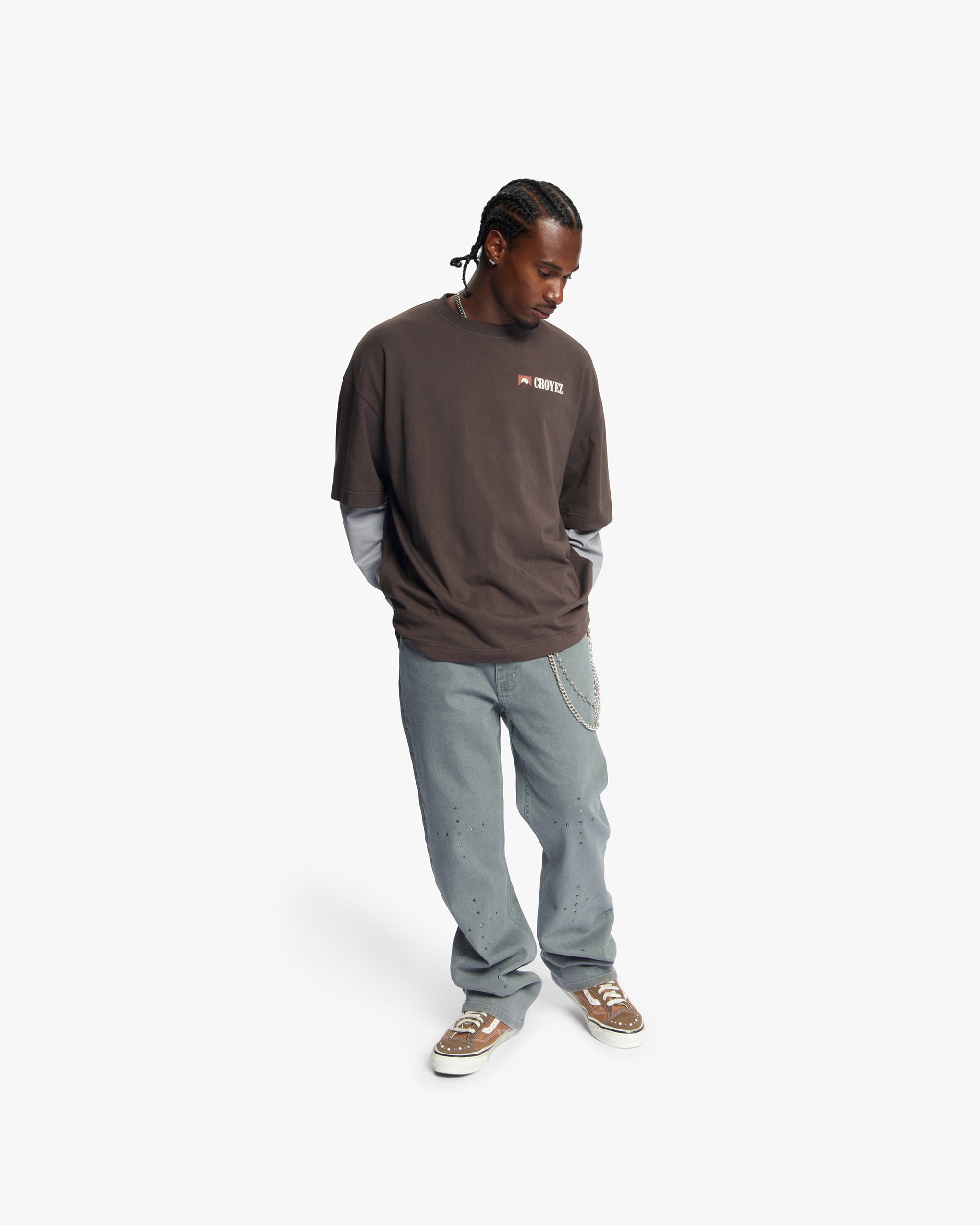 Croyez Montagne Double Sleeve Shirt | Brown