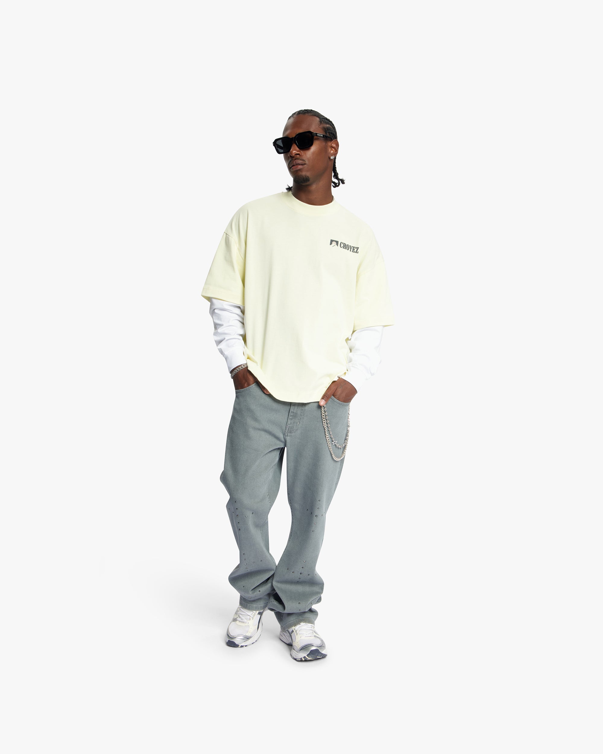 Croyez Montagne Double Sleeve Shirt | Light Yellow