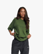 Croyez Waffle Raglan T-Shirt | Forest Green