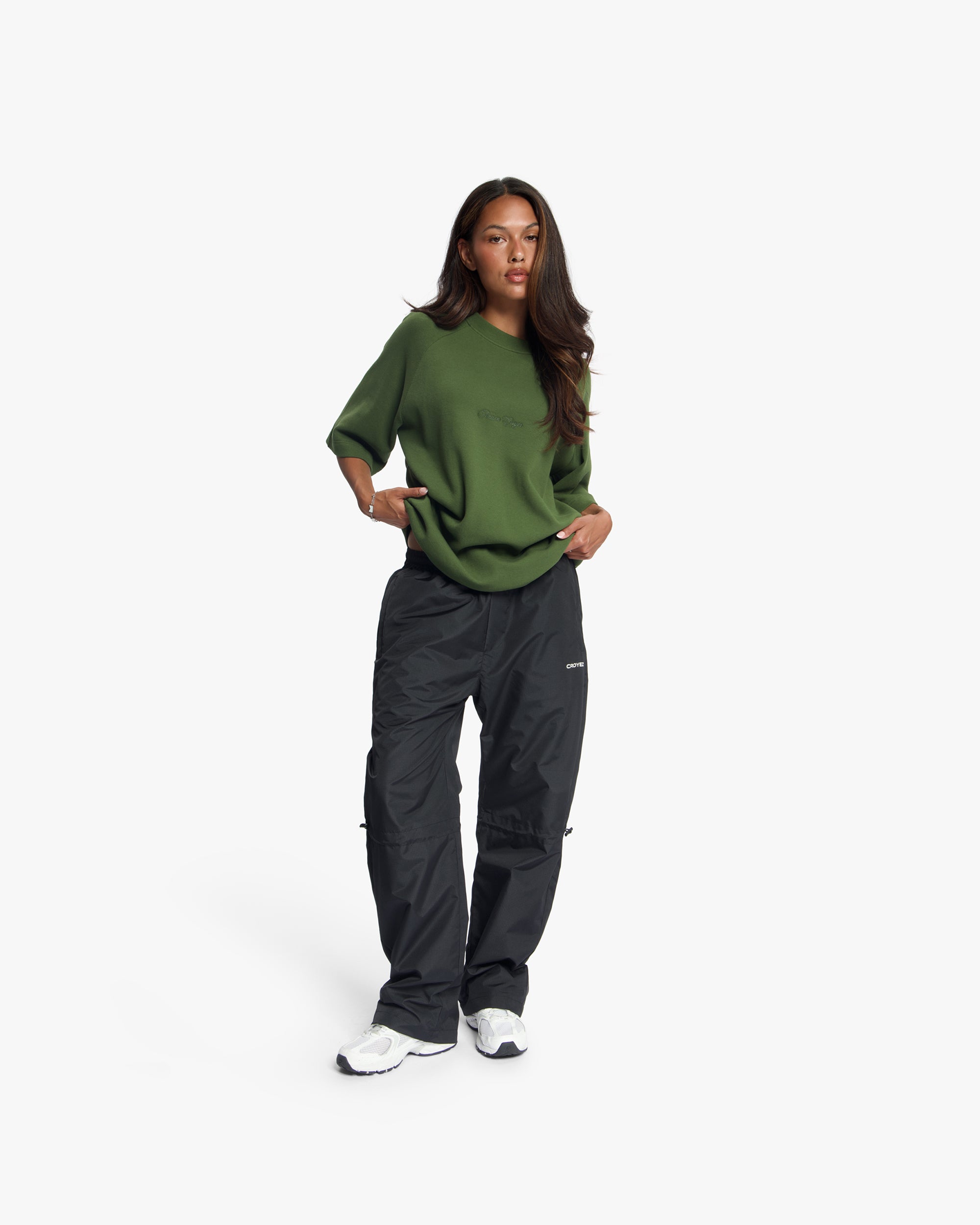 Croyez Waffle Raglan T-Shirt | Forest Green
