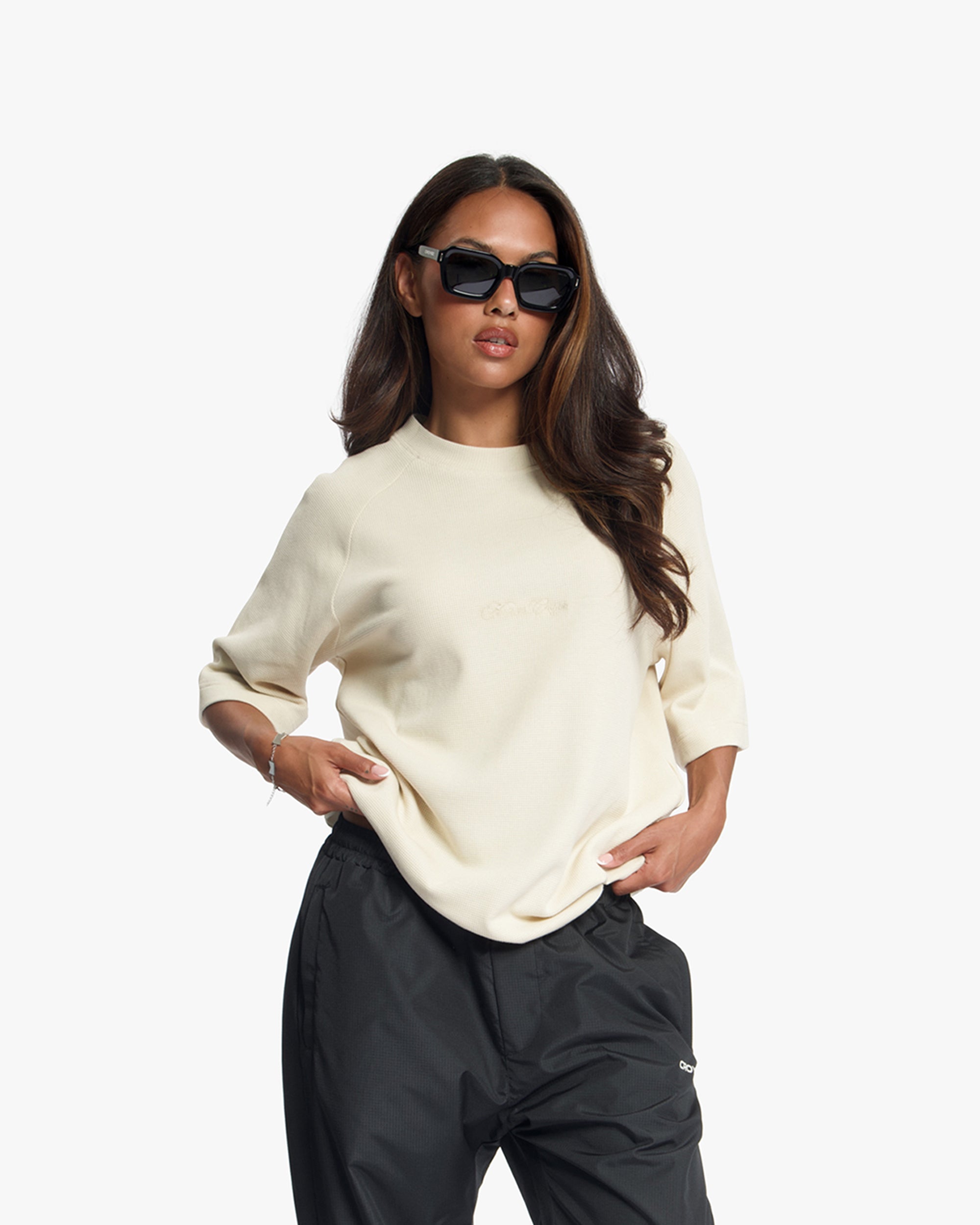 Croyez Waffle Raglan T-Shirt | Light Beige