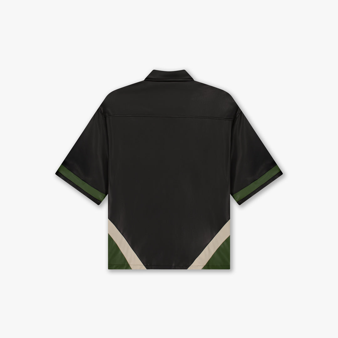 Croyez Logo Leather Shirt | Black