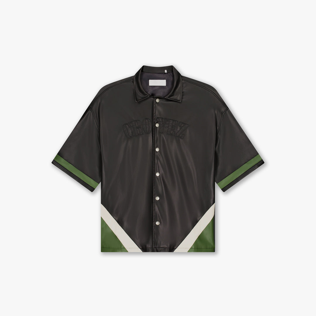  Croyez Logo Leather Shirt | Black