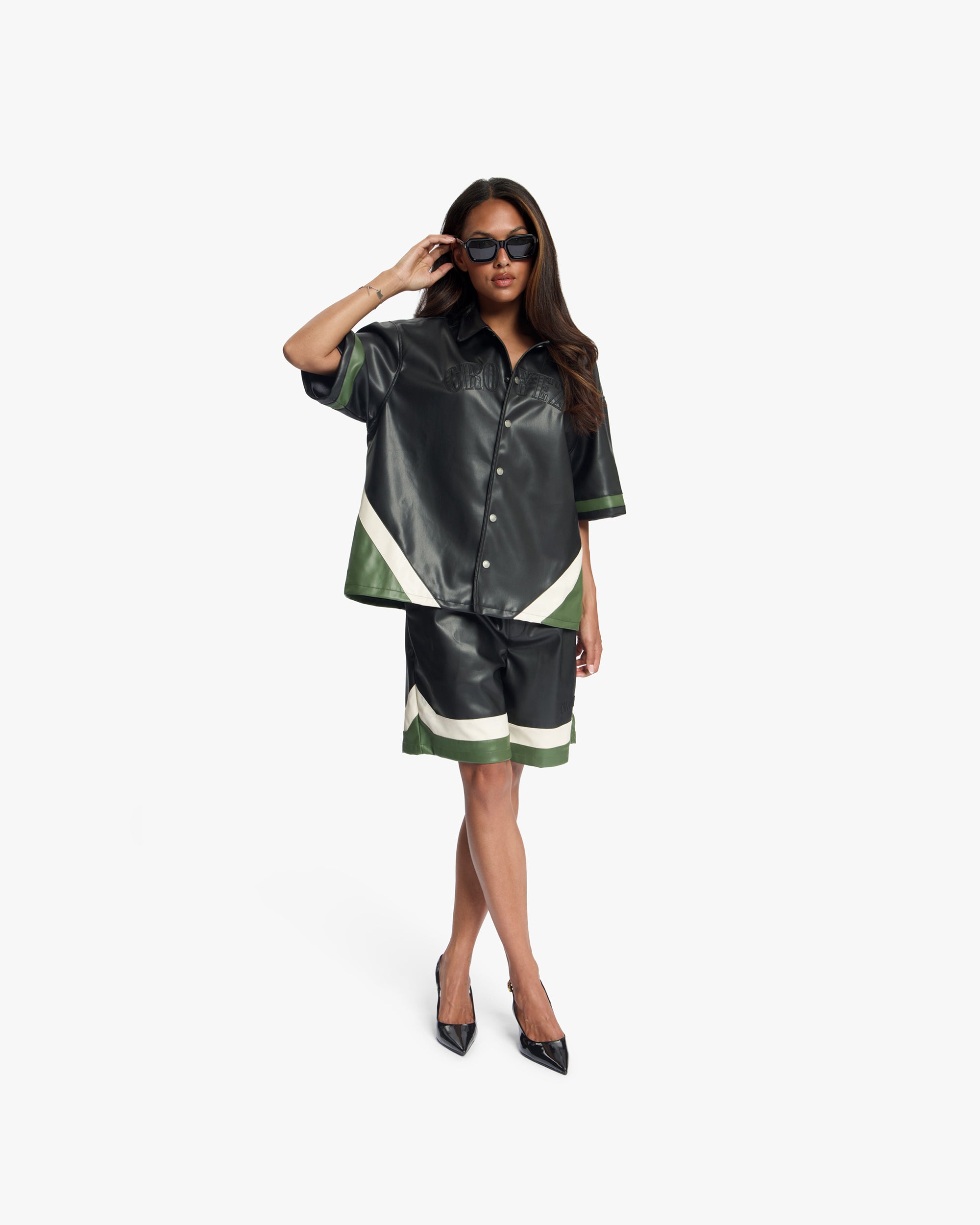 Croyez Logo Leather Shirt | Black