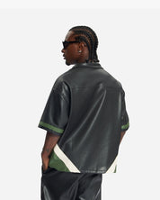 Croyez Logo Leather Shirt | Black