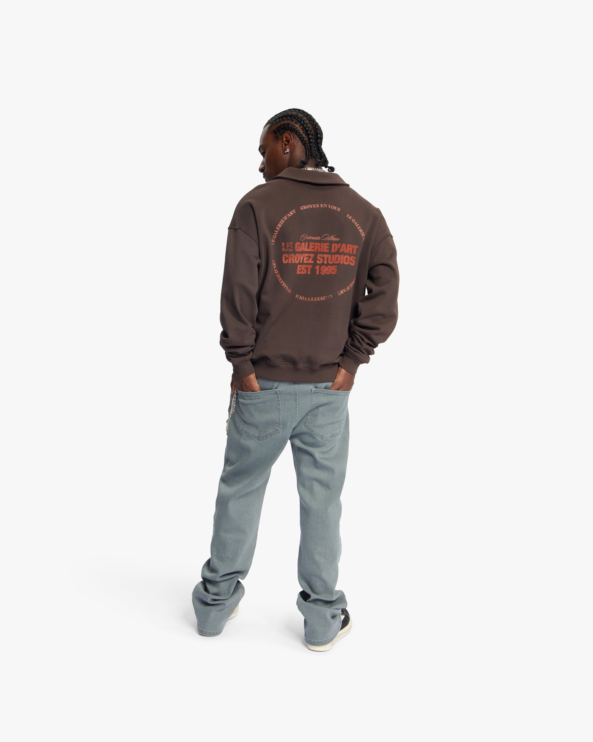Croyez Le Galerie D'Art Half-Zip Sweater | Brown