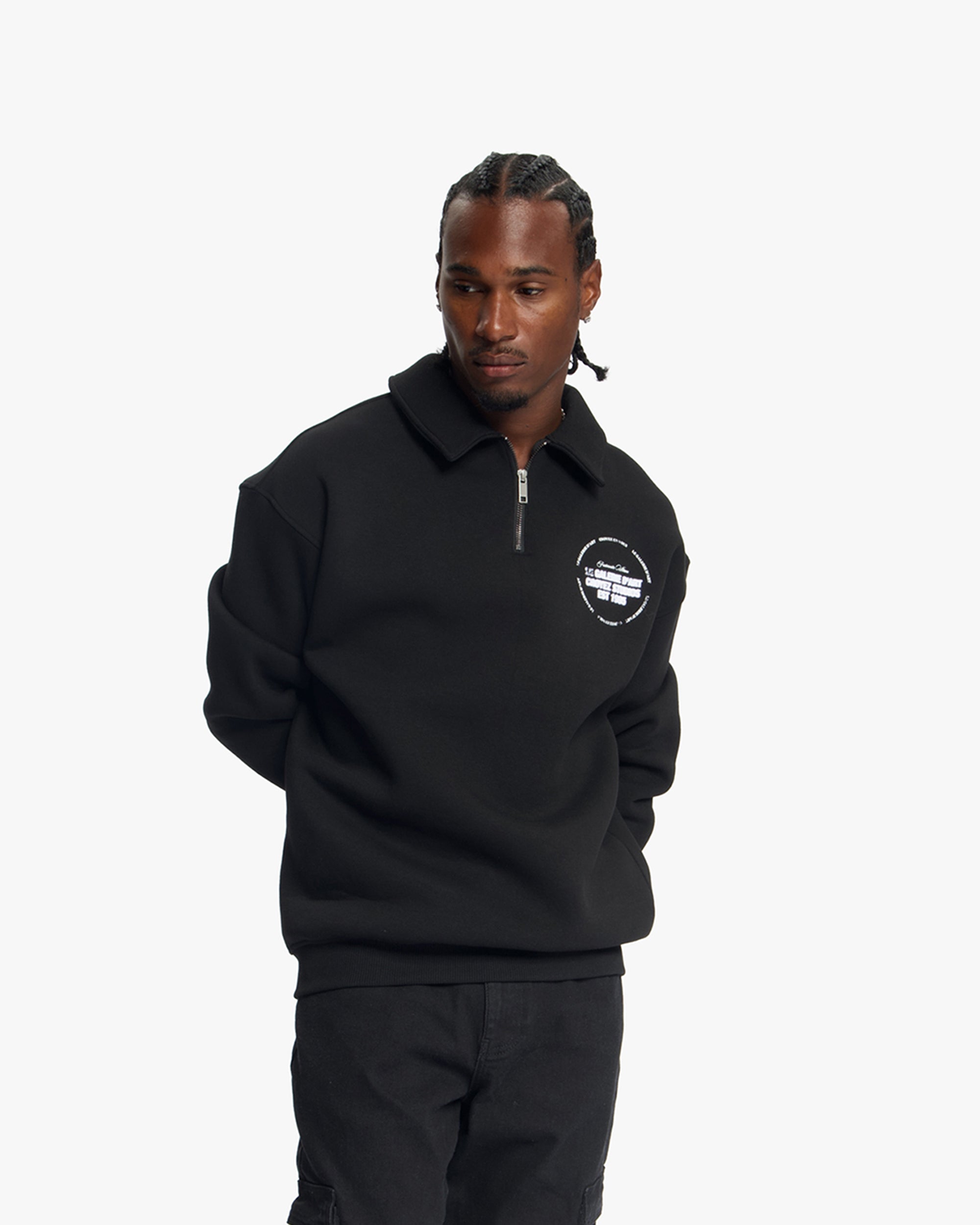 Croyez Le Galerie D'Art Half-Zip Sweater | Black