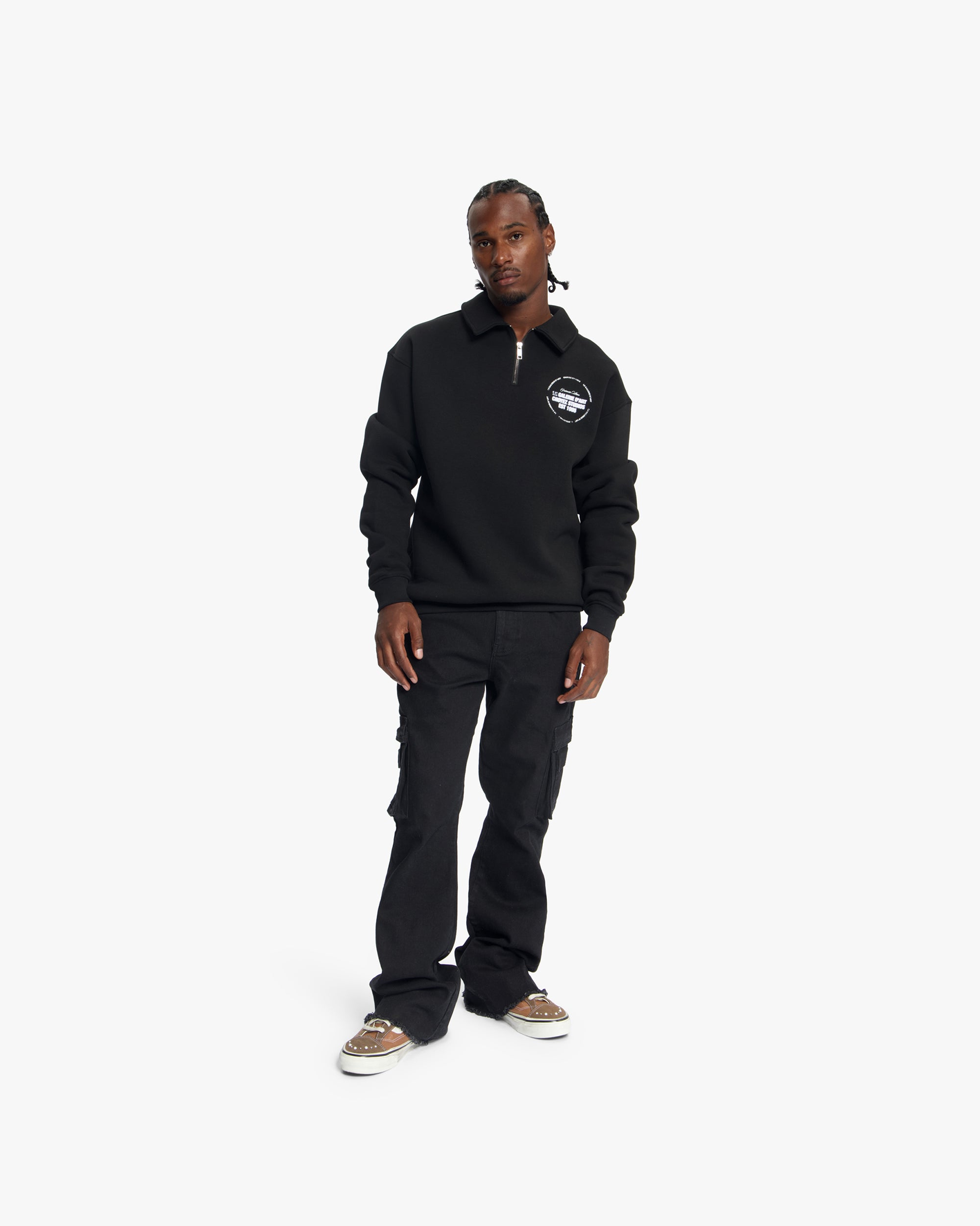 Croyez Le Galerie D'Art Half-Zip Sweater | Black