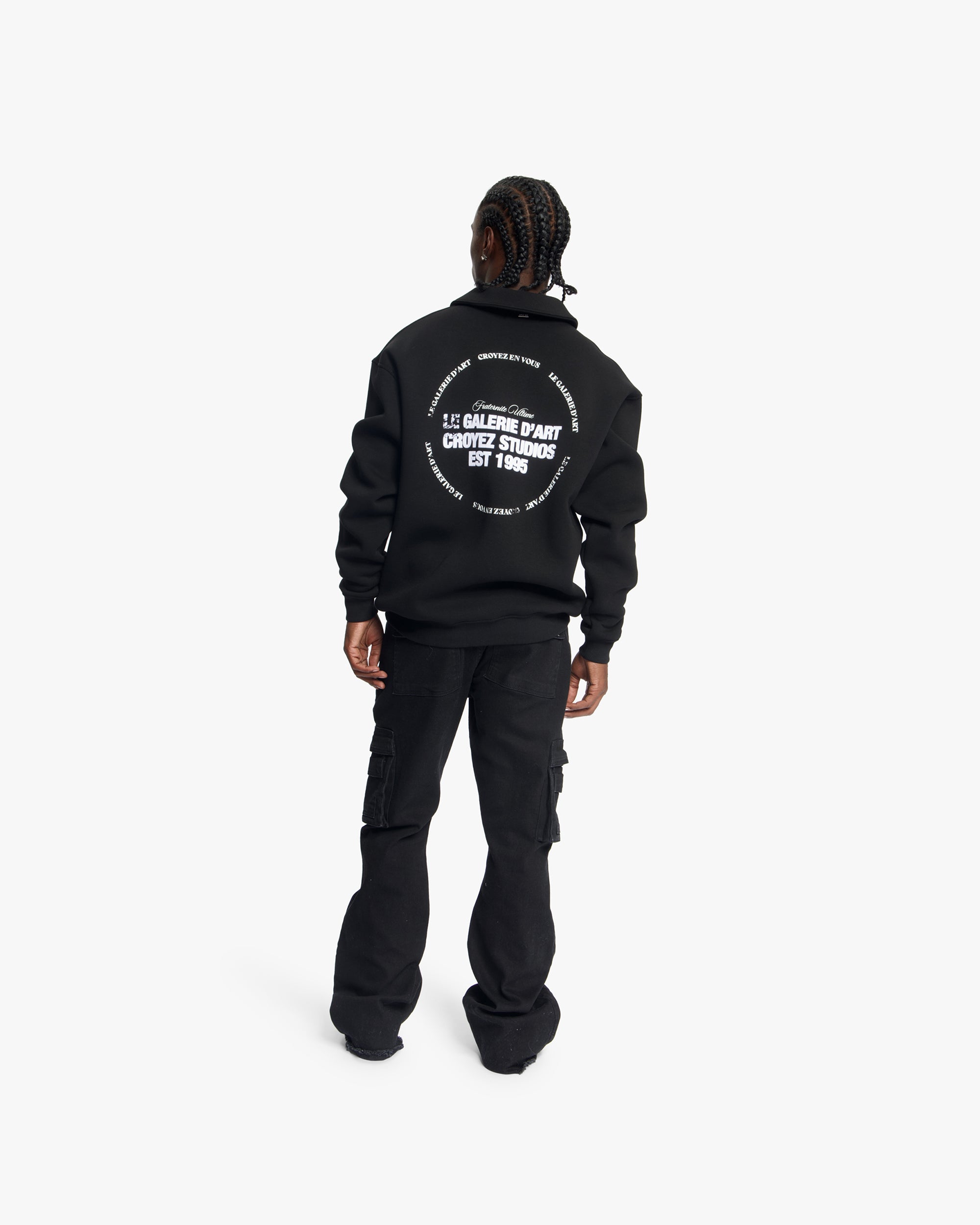 Croyez Le Galerie D'Art Half-Zip Sweater | Black