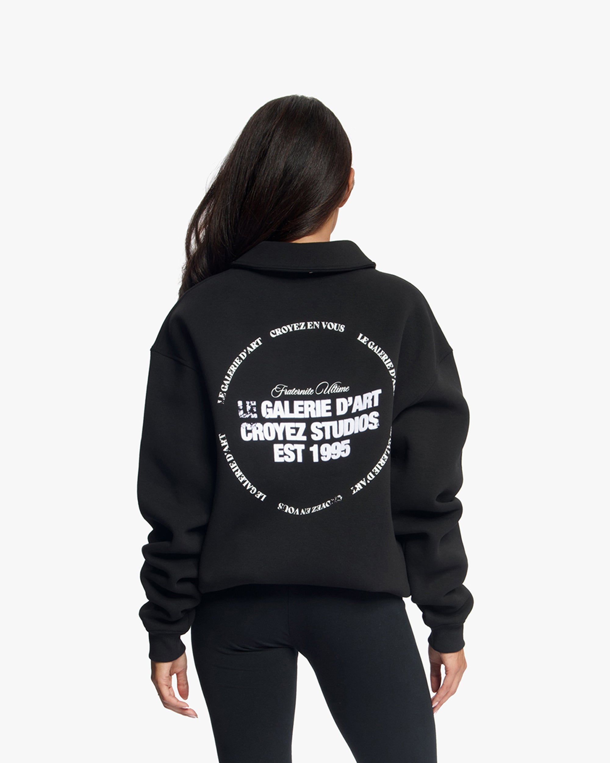 Croyez Le Galerie D'Art Half-Zip Sweater | Black