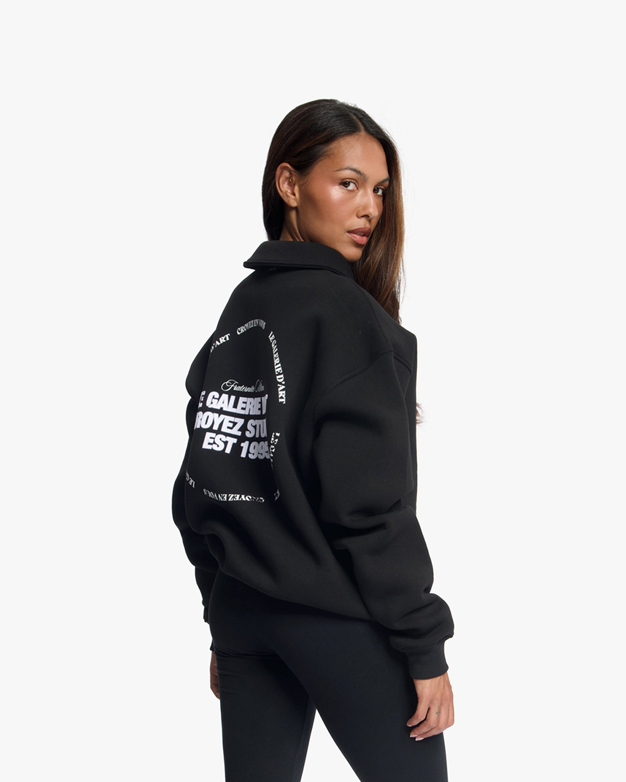 Croyez Le Galerie D'Art Half-Zip Sweater | Black