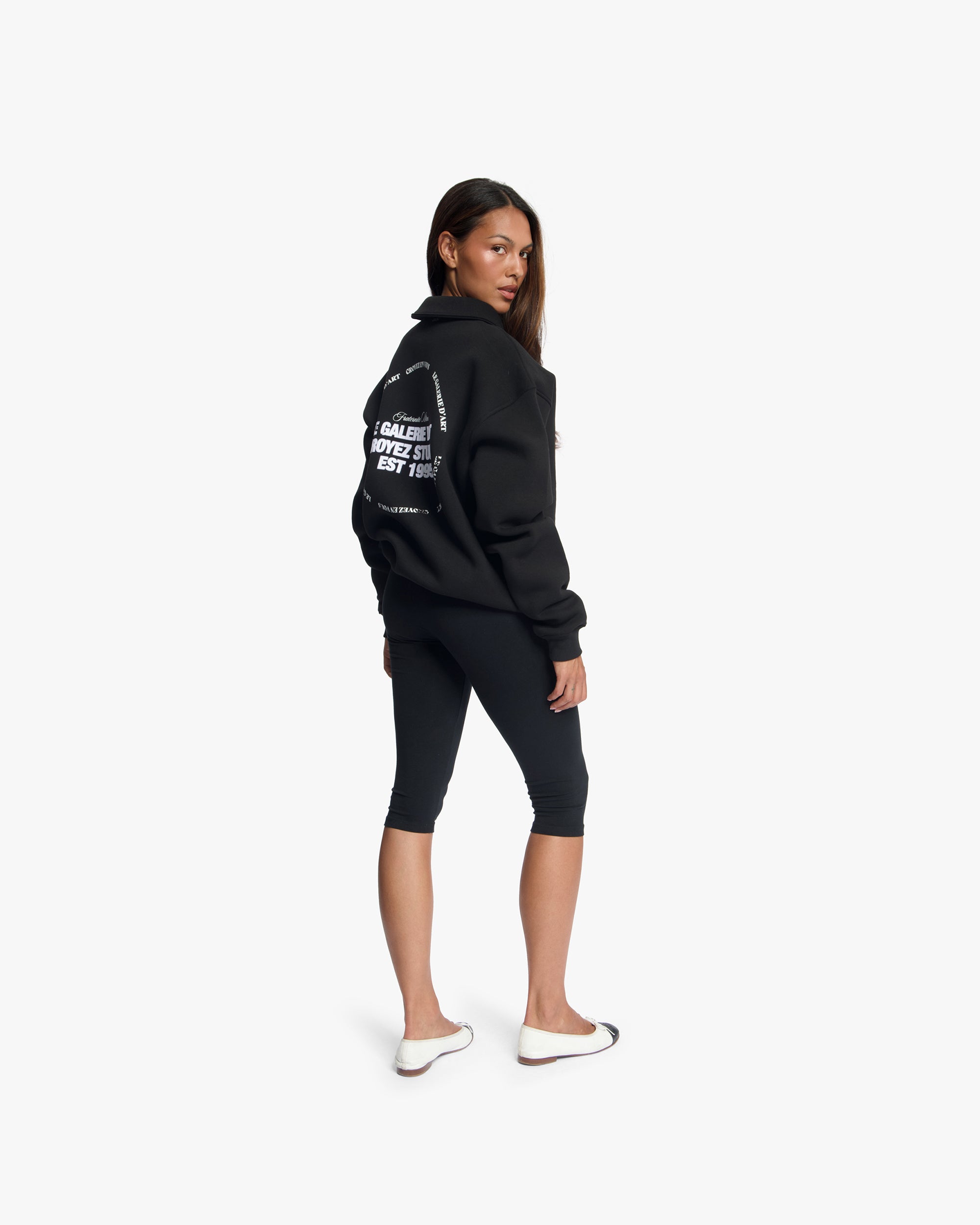 Croyez Le Galerie D'Art Half-Zip Sweater | Black