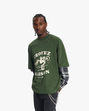 Croyez Layered Race T-Shirt | Forest Green