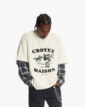 Croyez Layered Race T-Shirt | Light Beige