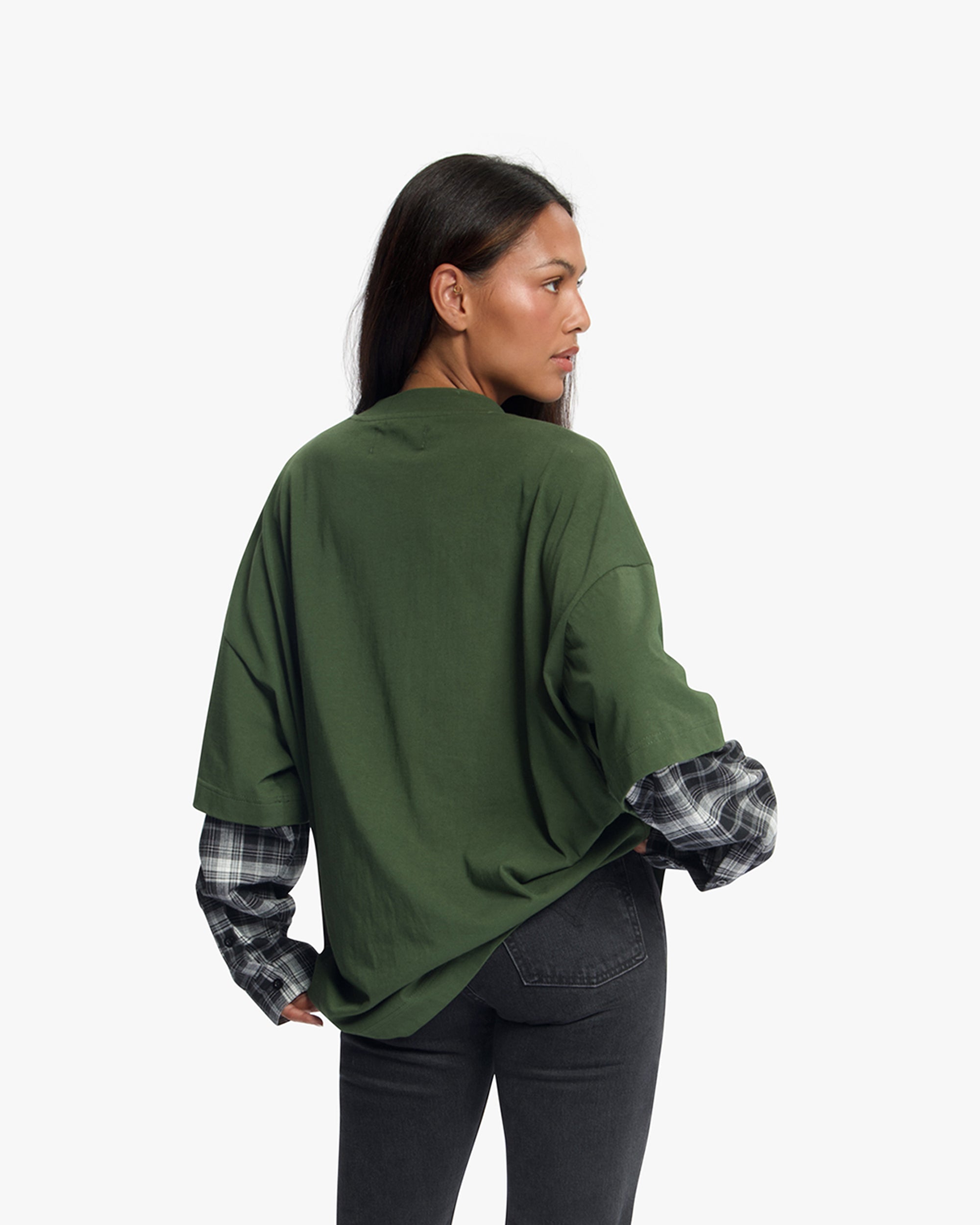 Croyez Layered Race T-Shirt | Forest Green