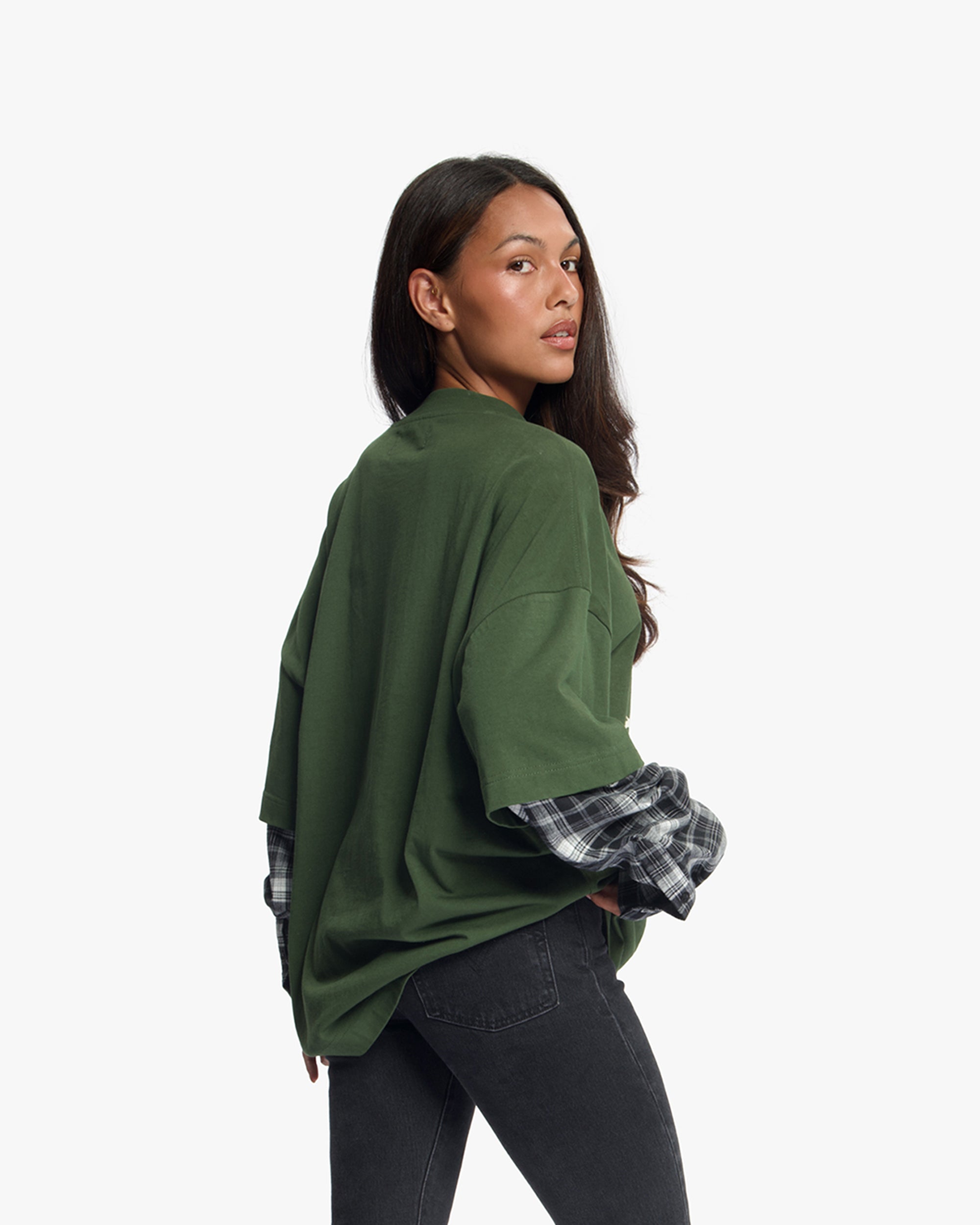 Croyez Layered Race T-Shirt | Forest Green