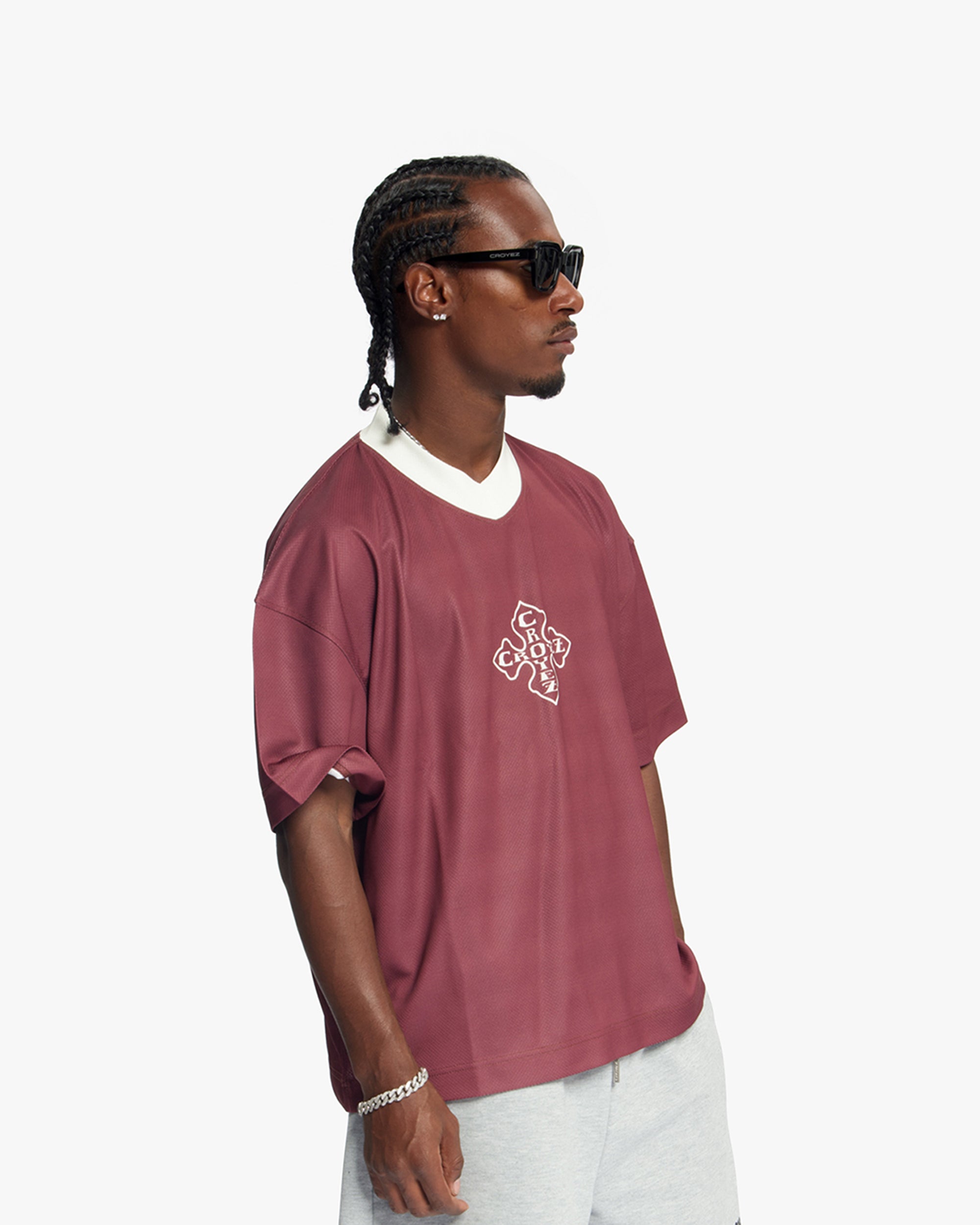 Croyez Camo Mesh Jersey | Cherry/Off-White