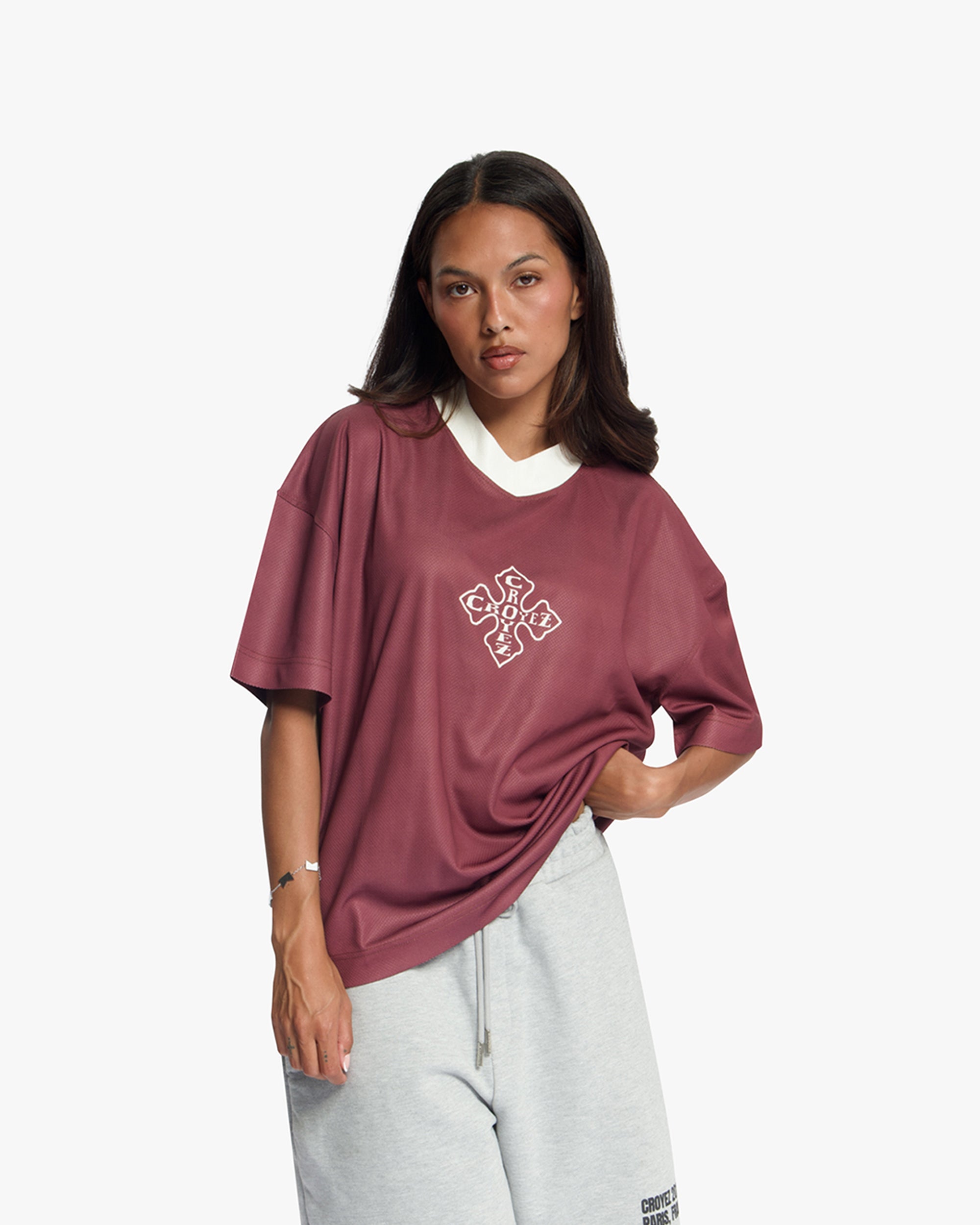Croyez Camo Mesh Jersey | Cherry/Off-White
