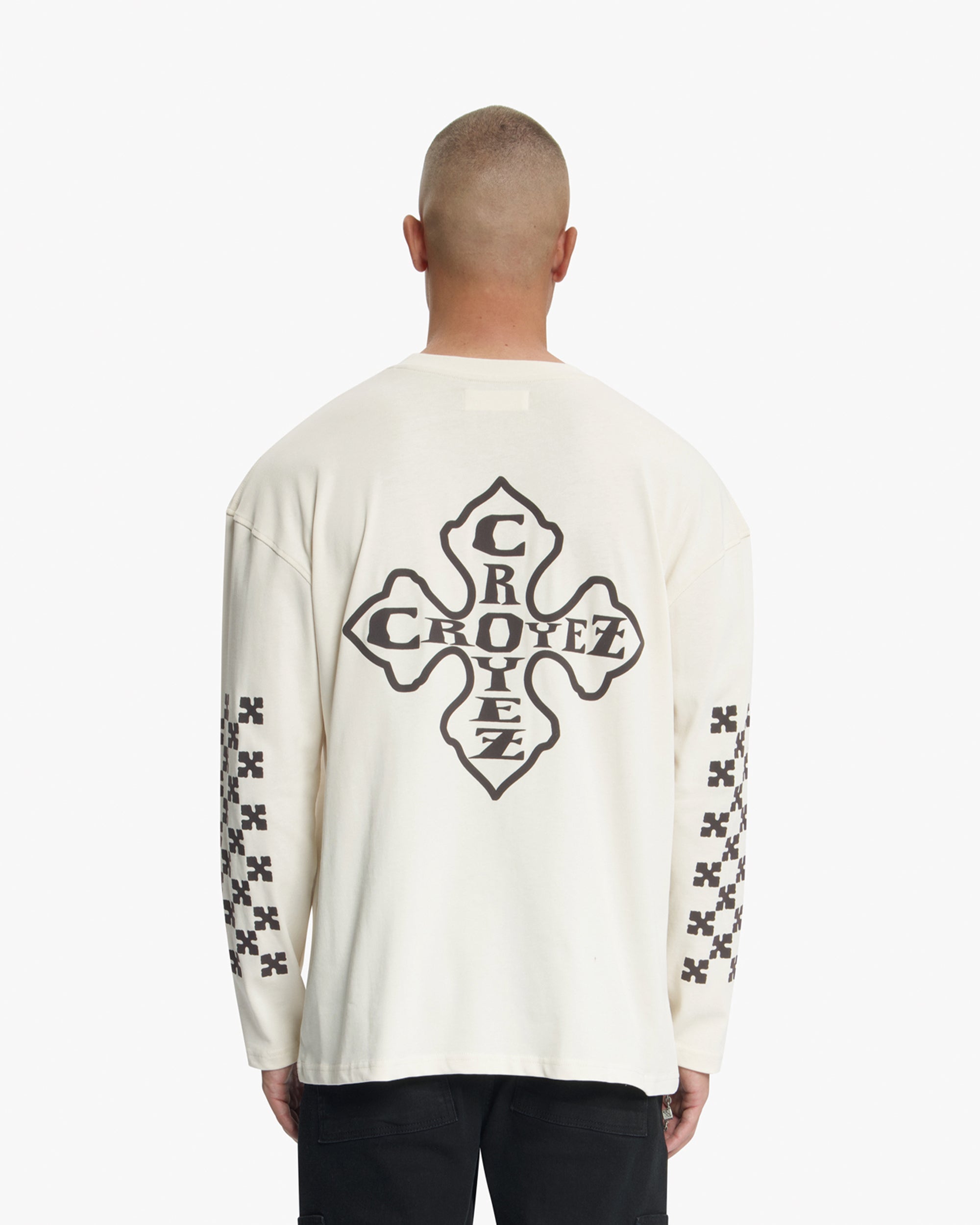 Croyez Cross Longsleeve T-Shirt | Light Beige