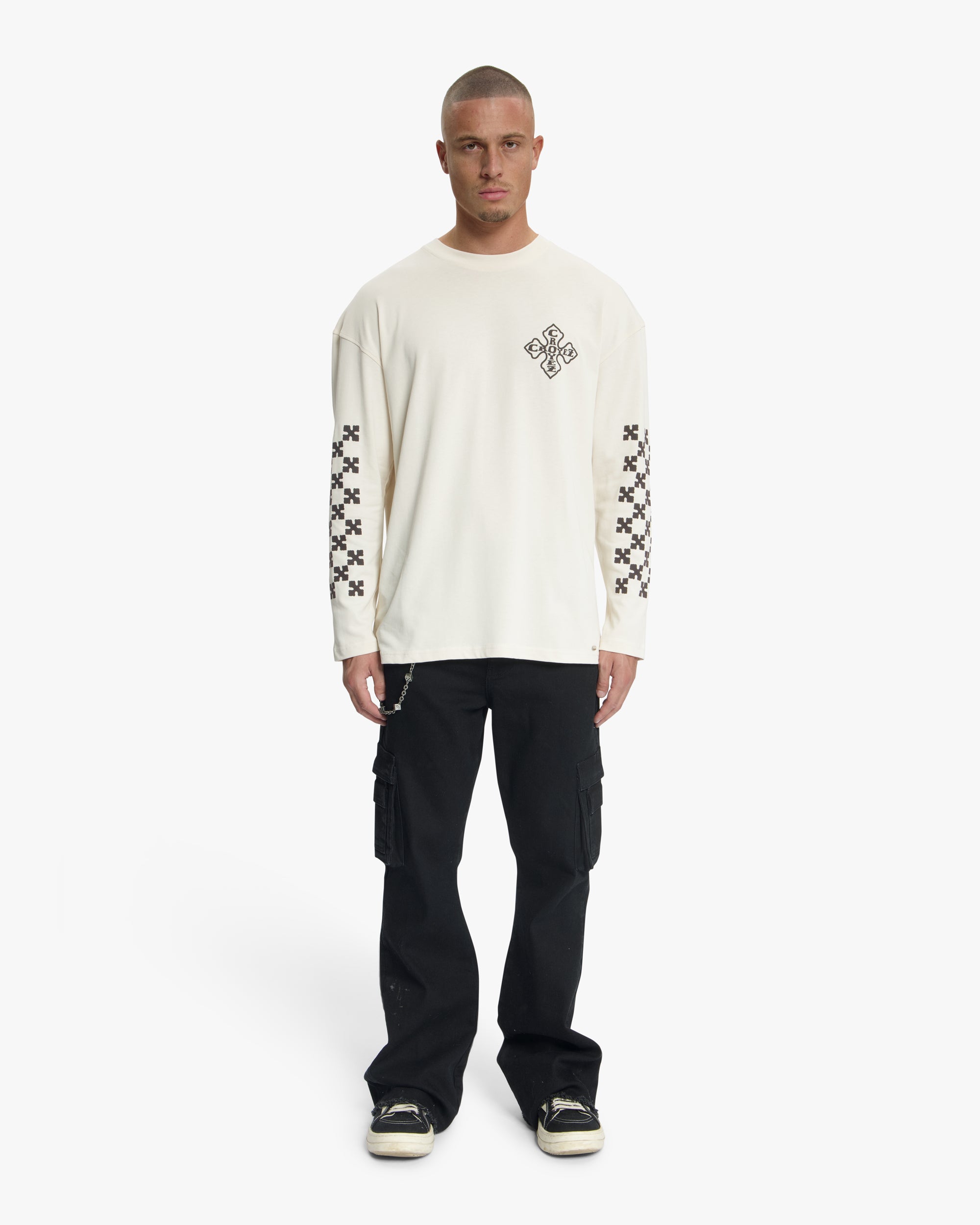 Croyez Cross Longsleeve T-Shirt | Light Beige