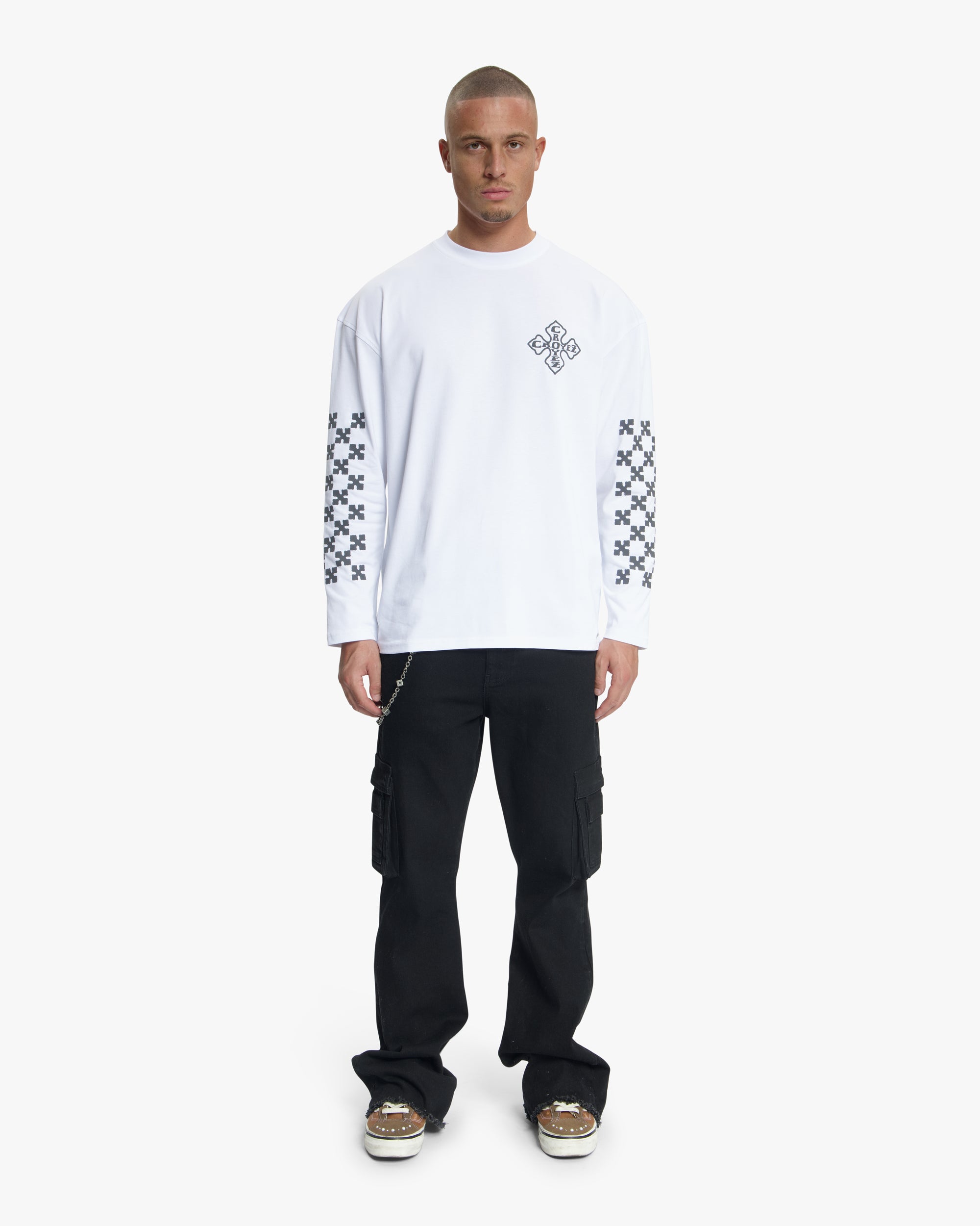 Croyez Cross Longsleeve T-Shirt | White