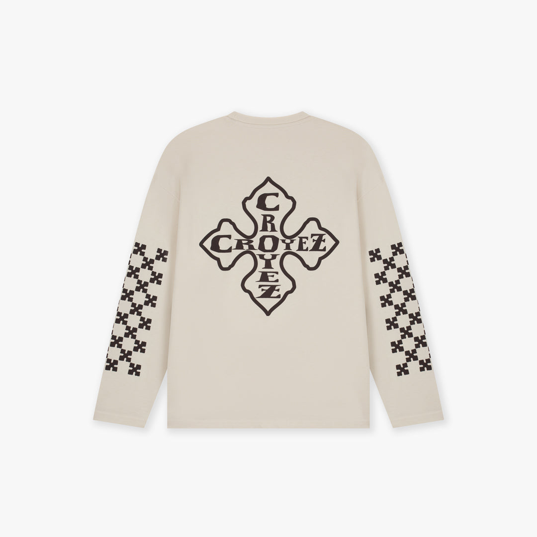 Croyez Cross Longsleeve T-Shirt | Light Beige