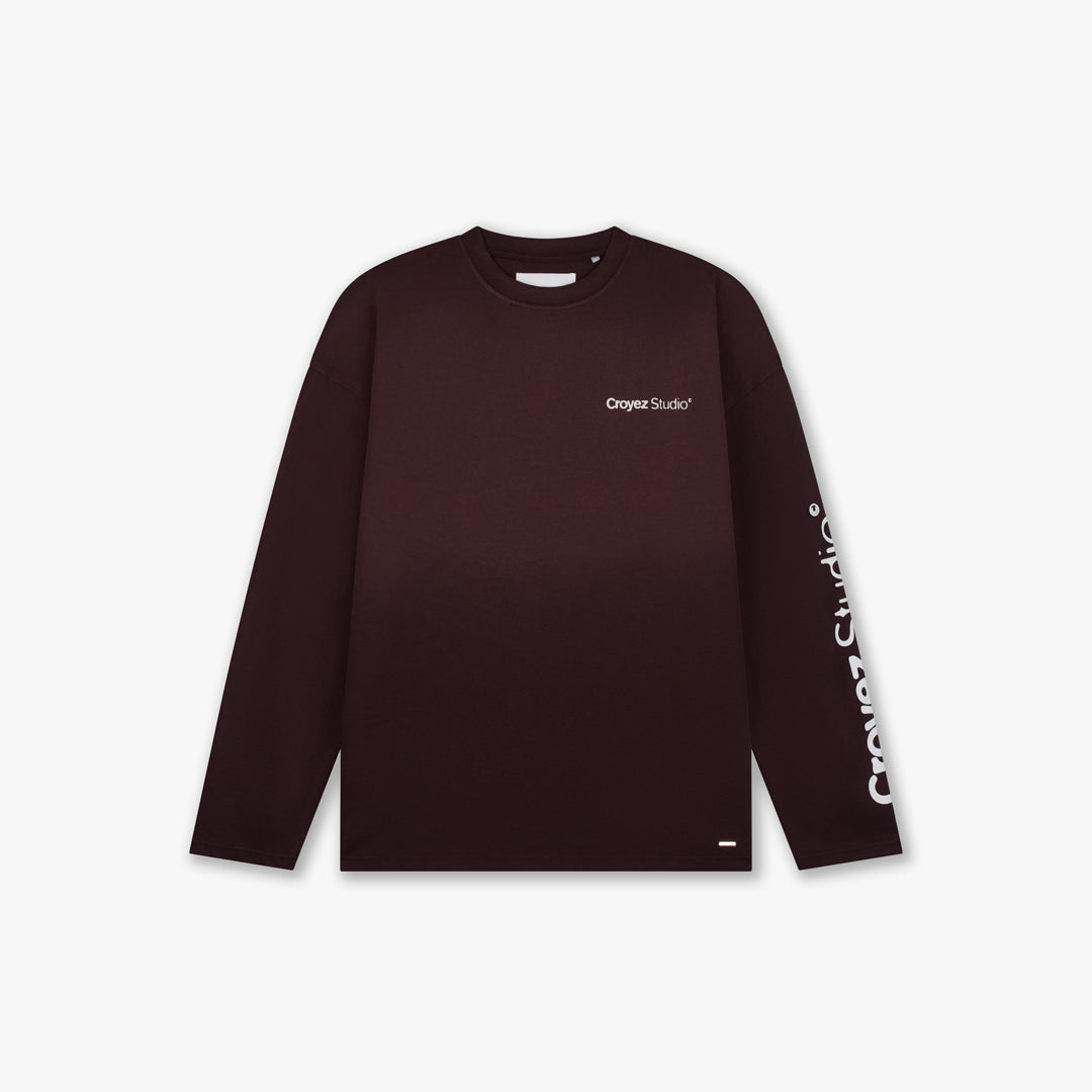  Croyez Studio Faded Longsleeve T-Shirt | Raisin Red