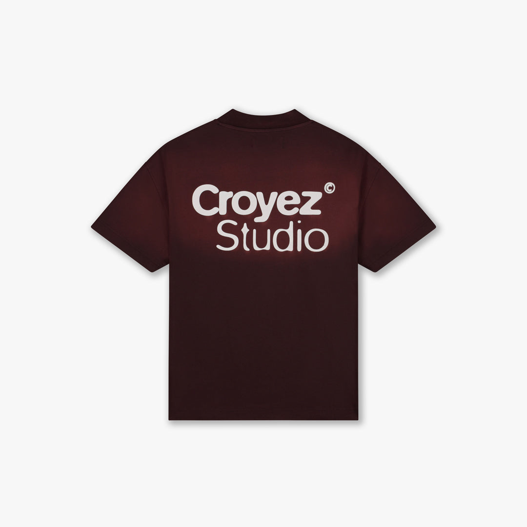 Croyez Studio Faded T-Shirt | Raisin Red
