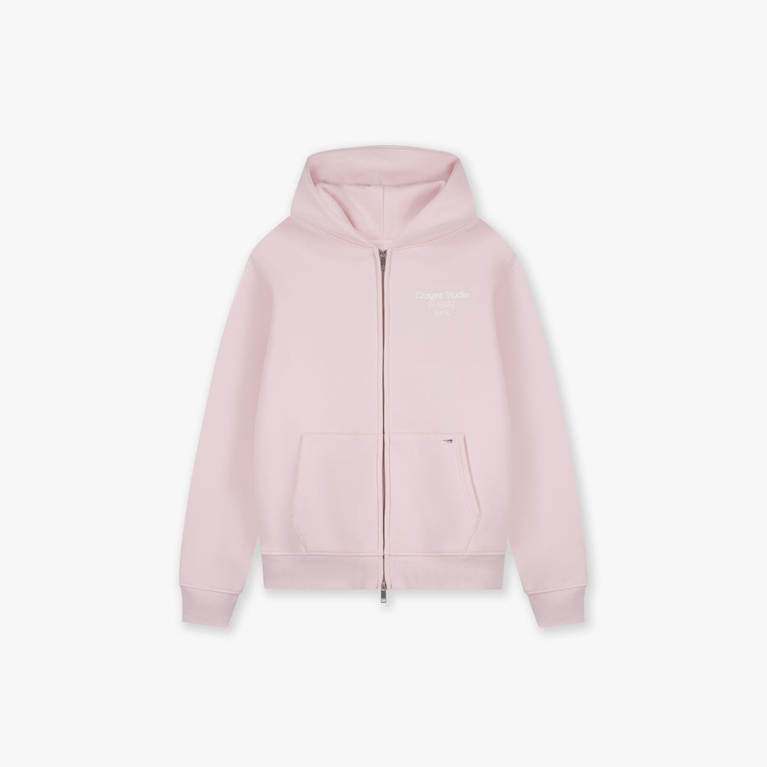 Croyez Studio Damaged Zip Hoodie | Pink
