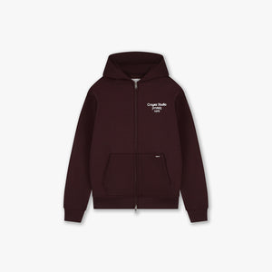 Croyez Studio Damaged Zip Hoodie | Raisin Red
