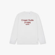 Croyez Studio Damaged Longsleeve T-Shirt | White/Cherry