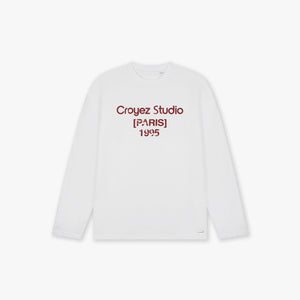 Croyez Studio Damaged Longsleeve T-Shirt | White/Cherry