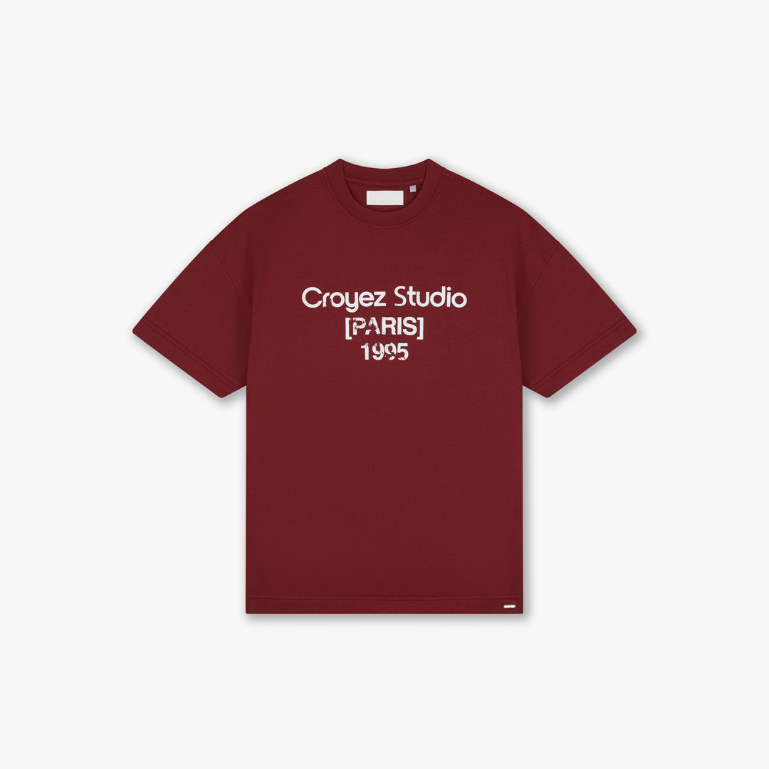  Croyez Studio Damaged T-Shirt | Cherry/White