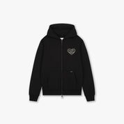Croyez Stitched Heart Zip Hoodie | Black/LightYellow