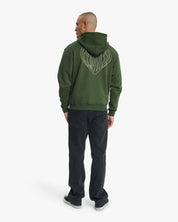 Croyez Stitched Heart Zip Hoodie | Forest Green