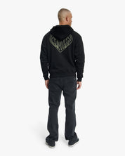 Croyez Stitched Heart Zip Hoodie | Black/LightYellow