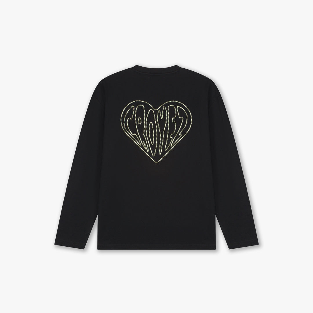 Croyez Stitched Heart Longsleeve T-Shirt | Black