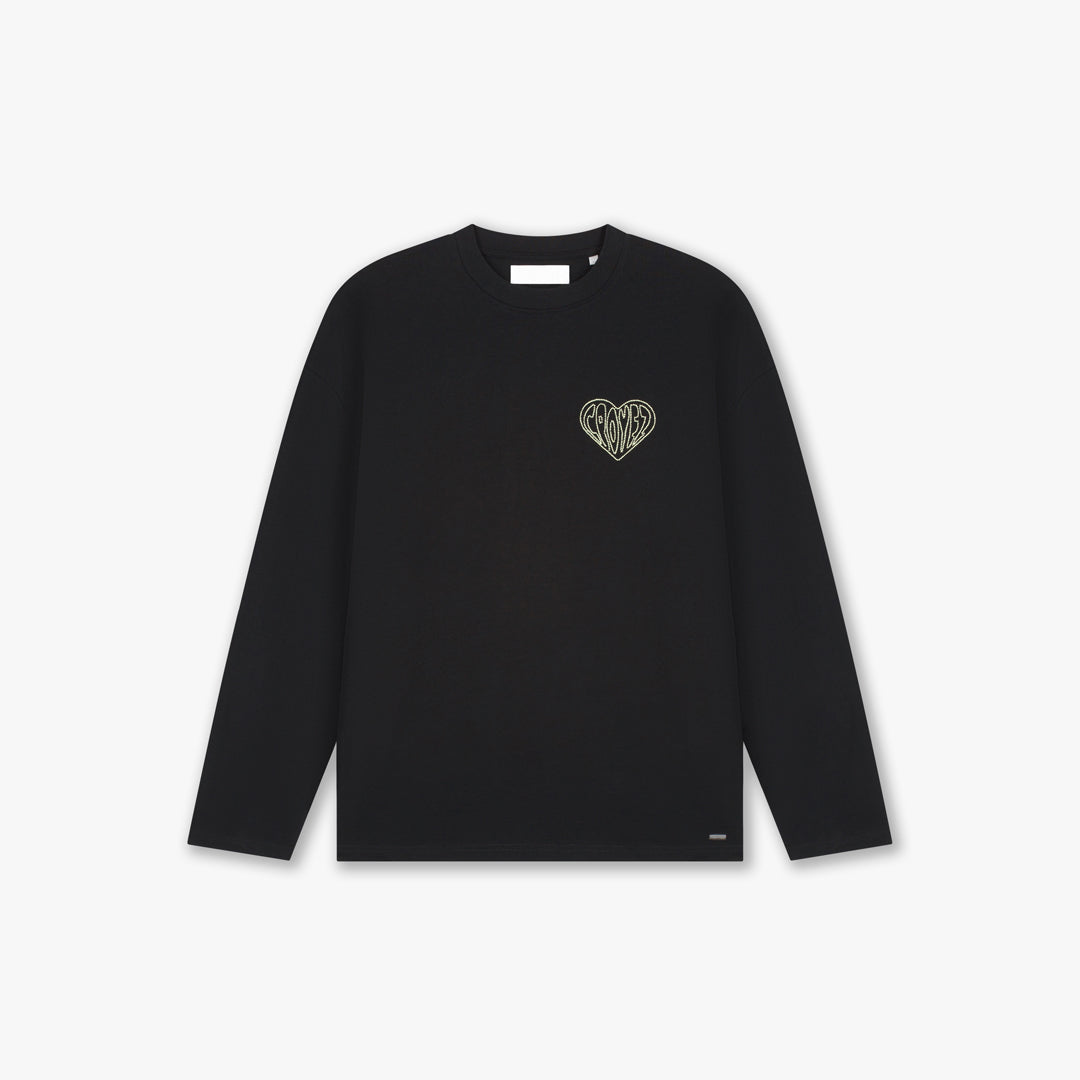 Croyez Stitched Heart Longsleeve T-Shirt | Black