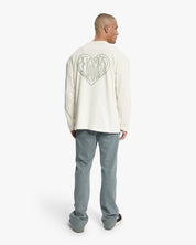 Croyez Stitched Heart Longsleeve T-Shirt | Light Beige