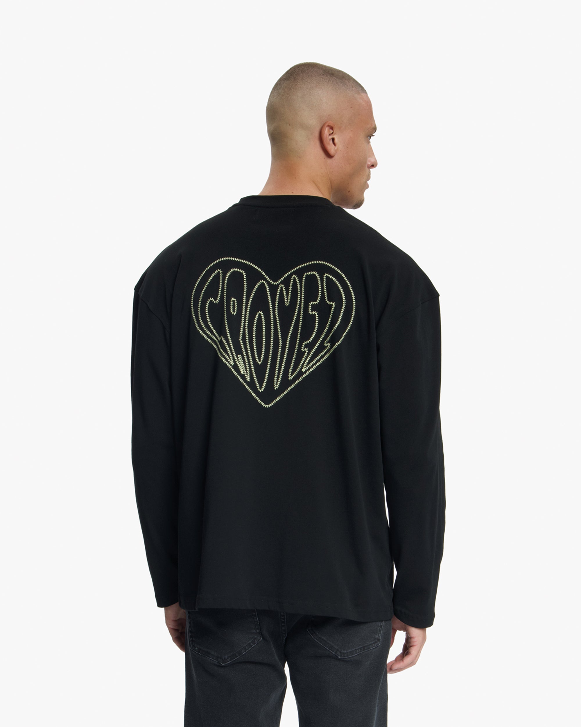 Croyez Stitched Heart Longsleeve T-Shirt | Black