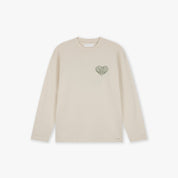 Croyez Stitched Heart Longsleeve T-Shirt | Light Beige