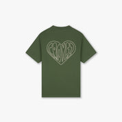 Croyez Stitched Heart T-Shirt | Forest Green