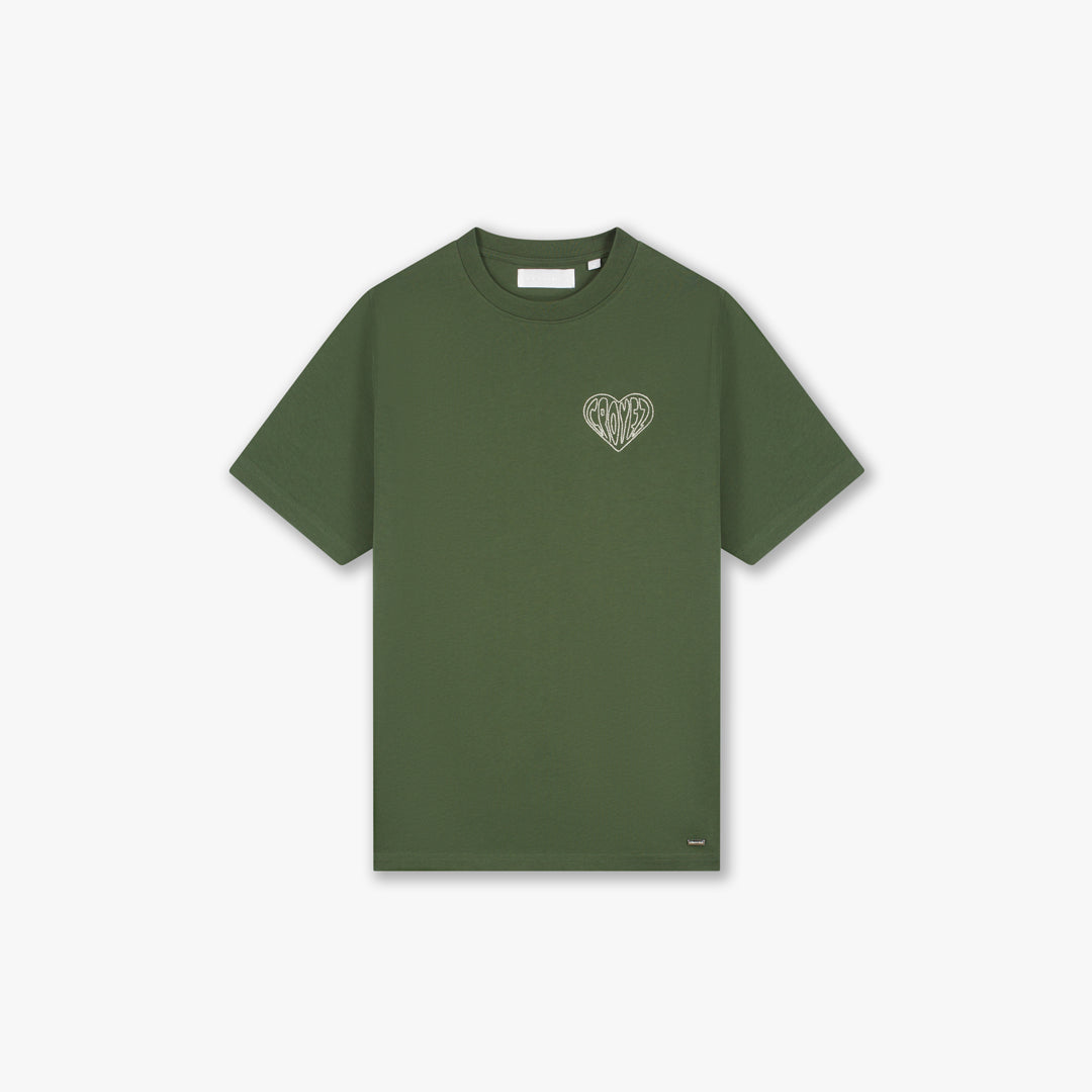 Croyez Stitched Heart T-Shirt | Forest Green
