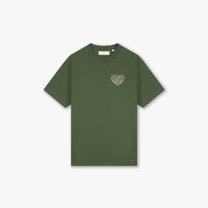 Croyez Stitched Heart T-Shirt | Forest Green