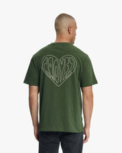 Croyez Stitched Heart T-Shirt | Forest Green