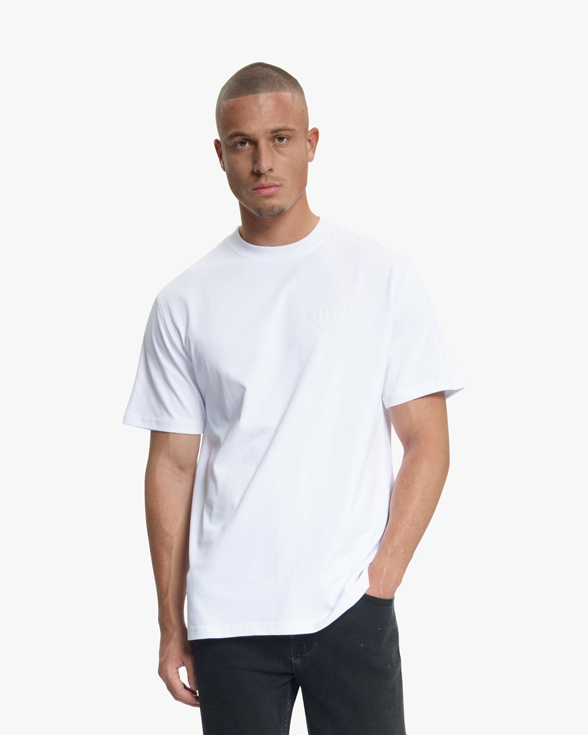 Croyez Stitched Heart T-Shirt | White
