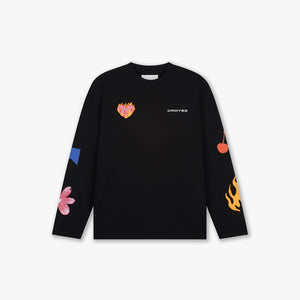Croyez Sketched Longsleeve T-Shirt | Black
