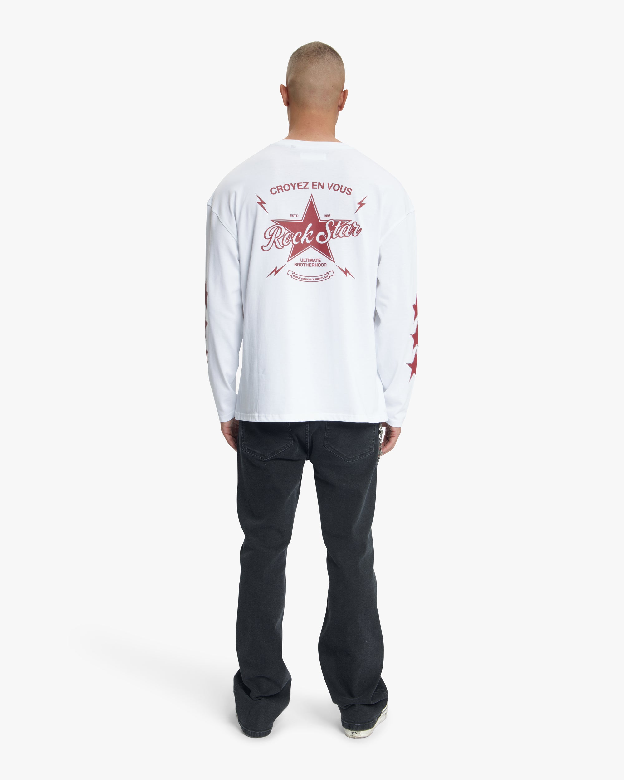 Croyez Rockstar Longsleeve T-Shirt | White/Cherry