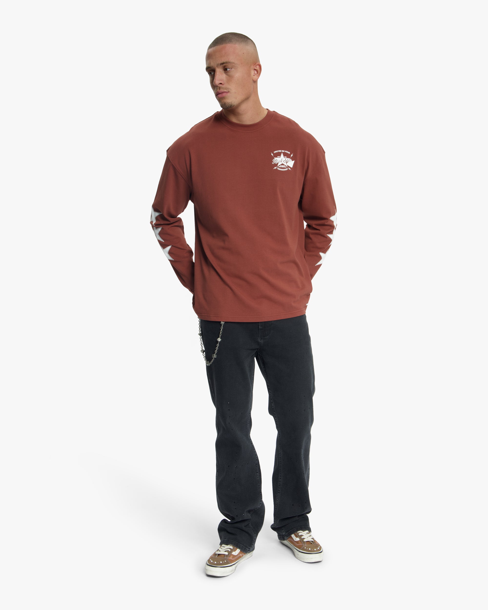 Croyez Rockstar Longsleeve T-Shirt | Melted Red